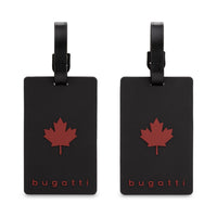 Bugatti 2 Pieces Luggage Tag - Rubber - Black-Made of rubber