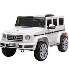 Aosom 12V Mercedes-Benz G500 Kids Electric Ride-On Car - White-Realistic look of car, horn, music, bright headlights, stream line design and 2 openable car doors 