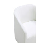 Manhattan Comfort Anna Round 23.23" Modern Faux Leather Upholstered Dining Armchair - Cream-30 Day Limited Manufacturer's Warranty