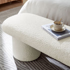 Modway Orla Chenille Upholstered Bench - Cream-Non-Marking Floor Glides
