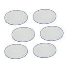 Casa Domani Café Oval Plate - 24 x 15cm - Blue - 6 Pack-Made of Porcelain