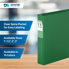 Davis Group Premium Economy Binder - D Ring - 1.5" - Green - 6 Pack-D Ring, Non-Locking