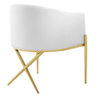 Modway Savour Performance Velvet Accent Dining Armchair - White - 2 Pack-Assembly Required