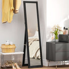 HOMCOM Full Length Mirror - 14.6" W x 61.8" H - Black-Freestanding, hanging or leaning against the wall 