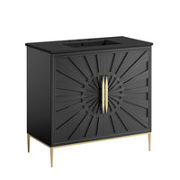 Modway Awaken 36" Bathroom Vanity - Black-Modern Bathroom Vanity Cabinet