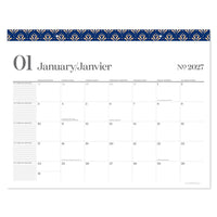Cambridge 2027 Workstyle Desk Pad Planner - 17" x 22" - Bilingual-Page size: 17" H x 21-3/4" W