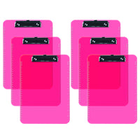 Davis Group Transparent Clipboards - Letter Size - 9" W x 12" H - Pink - 6 Pack-Clipboards are made of tough, durable injection molded plastic and feature smooth edges