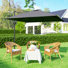 Outsunny 8' L x 8' W Square Patio Hanging Offset Umbrella with 360° Rotation - Dark Grey-Top vent offers good airflow and prevents tipping over   