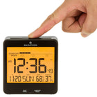 Marathon Atomic Desk Clock With Backlight - Heat & Comfort Index - Black (CL030054BK)-Multiple display modes; 12 or 24 Hour Display Formats with Indoor Temperature Display in Celsius or Fahrenheit