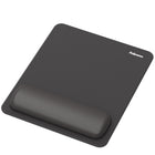 Fellowes Breyta Mousepad Wrist Rest with HEX Cushion - Black-Protect your desktop and enhance mousing performance with the optical and laser mouse-friendly mousepad