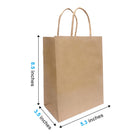 Reliabag Paper Bags - Twist Handles - 5.3" W x 3.5" D x 8.5" H - Kraft - 100 Pack-Re-enforced Twisted Twine Handles