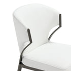 Manhattan Comfort Kirsten 20.5" Modern Leatherette Upholstered Dining Chair - White - Set of 4-Curved Backrest with Open Metal Accents Add an Industrial Edge to the Soft Silhouette
