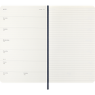 Moleskine 2027 12 Month Weekly Soft Cover Planner - 5" x 8.25" - Sapphire Blue-Rounded corners, elastic closure and matching ribbon bookmark Ivory coloured, 70 g/m², acid free paper