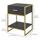 HOMCOM Nightstand with Drawer and Shelf - Black - Set of 2-1 slide-out drawer and a shelf provide ample space to put your items