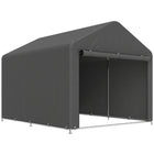 Outsunny 6.6' x 7.8' Waterproof Bike Tent with Roll-up Zipper Door-Galvanised steel frame structure boosts wind-resistance and overall stability

