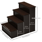 PawHut 21.3" H Pet Stairs for High Bed - Dark Coffee-The 4 step pet stairs with neutral colour tones perfectly with your existing furniture 