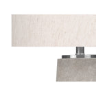 Monarch Specialties 29" H Table Lamp - Grey Resin / Ivory / Cream Shade-Assembled dimensions: 16 in. L x 16 in. W x 29 in. H. base: 6.75 in. L x 6.75 in. W x 17 in. H. shade: 16 in. L x 16 in. W x 11 in. H
