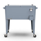 Permasteel 80 qt Retro Rolling Patio Cooler with Divider - Blue-The removable divider allows for five configurable styles to meet your needs 
