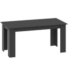 HOMCOM 63" Modern Dining Table with Wood Effect - Black-Sleek melamine-faced wood grain finish with light water resistance for daily use