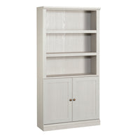 Sauder 5-Shelf Bookcase - Glacier Oak-Multi-room storage: this functional bookcase with doors can meet your storage needs in a variety of rooms: living room, office, kitchen, craft, or bathroom