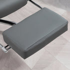 HOMCOM PU Leather Executive Reclining Office Chair with Arms - Grey-Colour: Grey