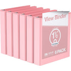 Davis Group Economy 1.5" 3-Ring View Binders - Blush - 6 Pack-Durable 3-Ring View Binder