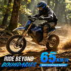 Gyrocopters DX1 Electric Dirt Bike for Adults - Speed upto 65 kmph - PAS Range upto 83 km - Peak 3000W - 14" - Blue-Powered by a high-capacity 20.8 Ah long-lasting battery, the DX1 delivers an impressive maximum range of up to 83 KM on a single charge