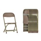 Flash Furniture Kids Brown Plastic Folding Chair - 10 Pack-Set of 10 Child Sized Chairs