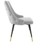 Modway Adorn Tufted Performance Velvet Dining Side Chair - Light Grey-Dense Foam Padding