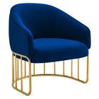 Modway Legacy Performance Velvet Armchair - Navy-Retro Modern Armchair