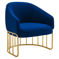 Modway Legacy Performance Velvet Armchair - Navy-Retro Modern Armchair