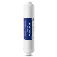 iSpring FD15 Deionization Replacement Filter Cartridge-Advanced DI Filtration: Utilizes ion - exchange resins to remove mineral ions, leaving water free of hardness and preventing scale buildup. It does this by replacing them with hydrogen (H+) and hydroxide (oh - ) ions, which combine to form water (H2O)