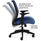 Staples Essentials Mesh Back Fabric Task Chair - Blue-Simple locking mechanism fixes the seat in an upright position