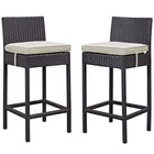 Modway Lift Outdoor Patio Bar Stool - Espresso Beige - Set of 2-For entertaining or everyday use