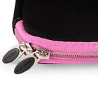 Vangoddy Neoprene 12" Laptop Protective Sleeve Case with Extra Pocket - Black/Pink-Padded Interior. Offers cushioning to shield your device from bumps and scratches.
