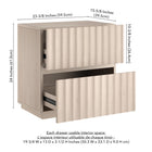 Hudson&Canal Jaylen Rectangular Fluted Nightstand - 24" W - Alder White-Clean with a soft, dry cloth and no harsh chemicals or abrasive cleaning materials