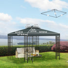 Outsunny 10' L x 10' W Square 2-Tier Gazebo Canopy Replacement Top Cover - Charcoal Grey-2-tier rooftop design to provide ventilation