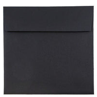 JAM Paper Square Invitation Envelopes - 9 x 9 - Black Linen - 25 Pack-Perfect for Greeting Cards, Invitations, Weddings or any announcement