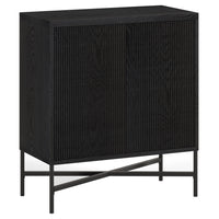 Hudson&Canal Brighton 28"W Accent Cabinet - Black Grain-Modern contemporary design for your home office, bedroom, or living spaces