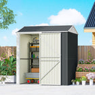 Outsunny Tall Outdoor Waterproof Shed - 7' x 6' - Dark Grey-Galvanized steel frame weathers elements, safeguarding your valuables all year round
