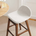 Modway Juno Wood Bar Stool - Ivory Fabric - Set of 2-Splayed Legs