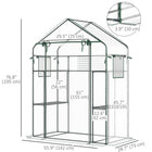 Outsunny Walk-in Greenhouse with 4 Shelves- Roll-up door with zipper access for entry
 