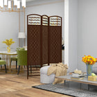 HOMCOM 3 Panel Wave Fiber Freestanding Room Divider for Home Office - Brown-It features a diamond woven fibre design paper panel in a natural tone
