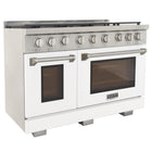 Kucht 48" KFX-X Series Pro Style Natural Gas Range - Stainless Steel/White-Product dimensions 27.75" L x 48" W x 36" H