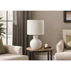 Monarch Specialties 16" H Contemporary Table Lamp - White Resin / Ivory / Cream Shade-The elegant soft ivory fabric shade softens the light for a warm, inviting glow, making it a fashionable choice throughout your home