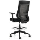 Offices to Go Zim High Back Height Adjustable Stool - Black-Contoured seat shape and waterfall edge effectively supports pelvis and hips in a comfortably balanced position, reducing pressure at the knee and allowing you to sit longer without discomfort