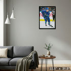 Elias Pettersson Canucks Action - Framed Canvas - 22" x 31"-Ready to hang - arrives fully assembled