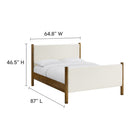 Modway Maven Queen Size Boucle Upholstered Platform Bed - Feather Walnut-8