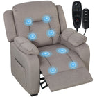 HOMCOM Massage Recliner with Quiet Motor - Brown-Quiet electric recliner reaches 150 degrees using brushless motor