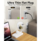 Huntkey Detachable Surge Protector Power Strip with 6 Outlets and 4 USB Ports - White-Turns a single wall outlet into a powerhouse featuring 6 AC outlets, 2 USB-C ports, and 2 USB-A ports, allowing you to charge up to 10 devices simultaneously.